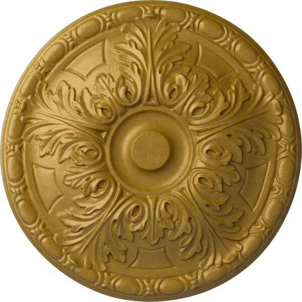 Ekena Millwork Granada Ceiling Medallion (Fits Canopies up to 4 1/4"), Hnd-Painted Pharaohs Gold, 15 3/4"OD x 5/8"P CM16GAPGS - main